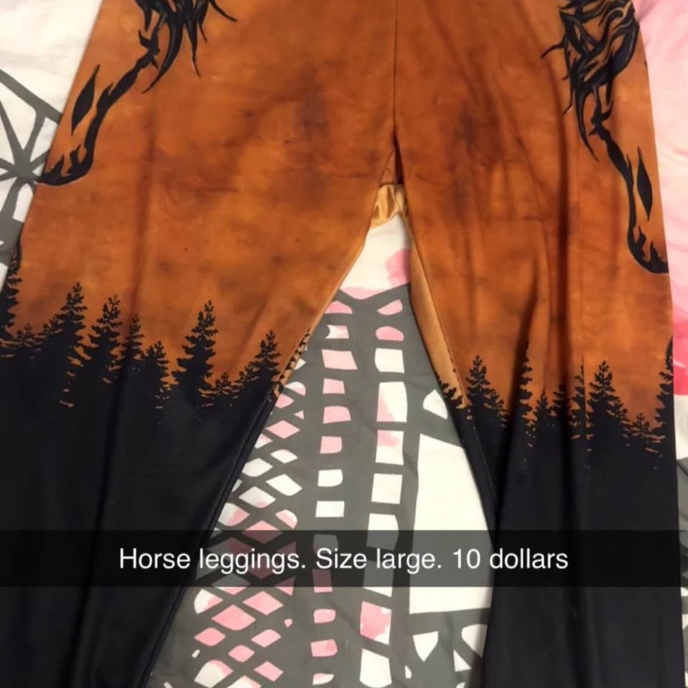 SHEIN Black and Brown Horse Print Leggings